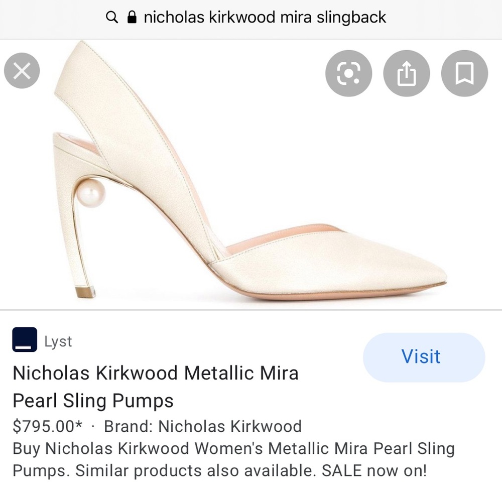 Nicholas Kirkwood Beige Slingback Heels - Picture 11 of 12